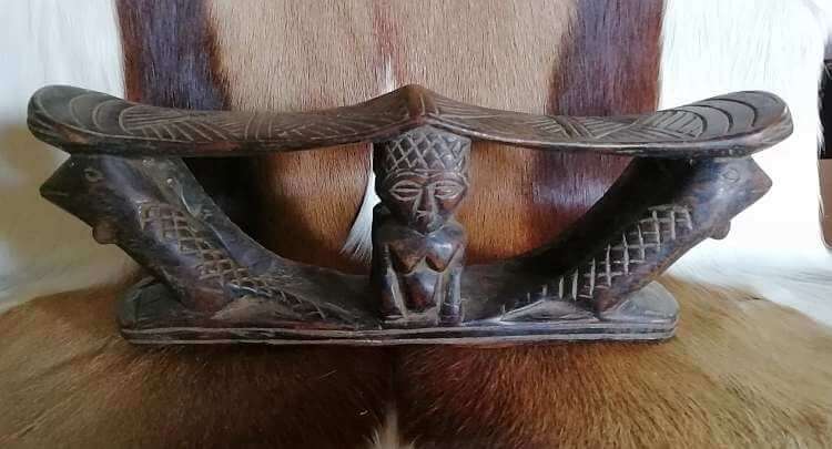 Headrest African power figure Nkishi power statue headrest