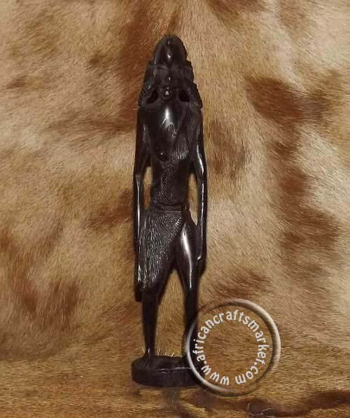African wooden Masai warrior