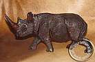 African hand carved wooden Rhino