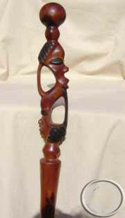 African Iron wood face cane