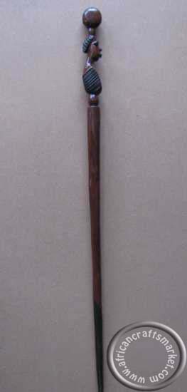 African wooden face cane - Zimbabwe