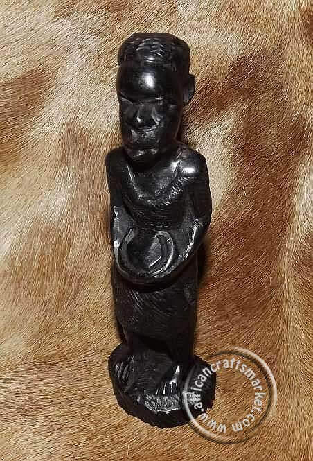 African Wooden Couple Candle Holder