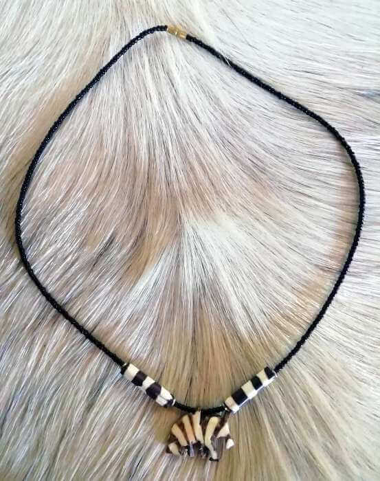 Zebra bone mask necklace African Zebra bone necklace