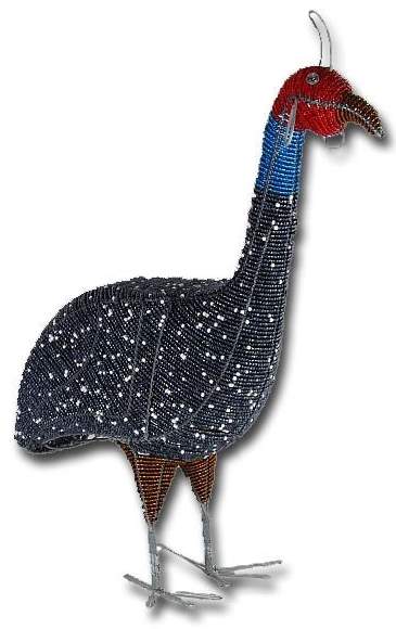 African wire beaded Guinea fowl