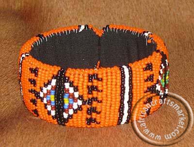 Zulu beaded bracelet African Zulu necklace - orange