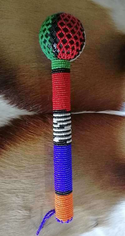 Beaded Zulu knob-kerrie