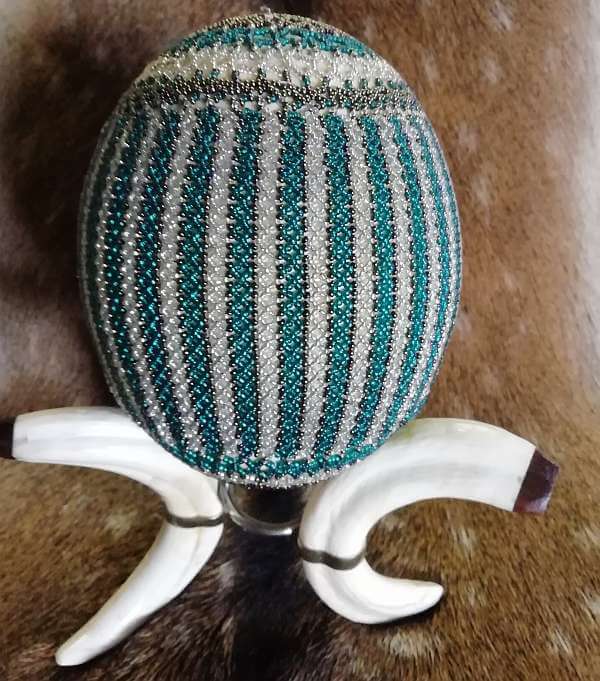 Beaded ostrich egg