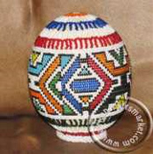 Ndebele beaded ostrich egg Ndebele beaded ostrich egg