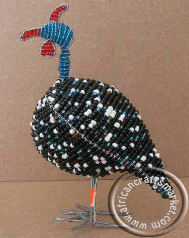 African wire beaded Guinea fowl