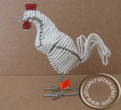 African wire beaded Rooster