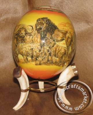 ostirch egg big 5 Big 5 animals on ostirch egg