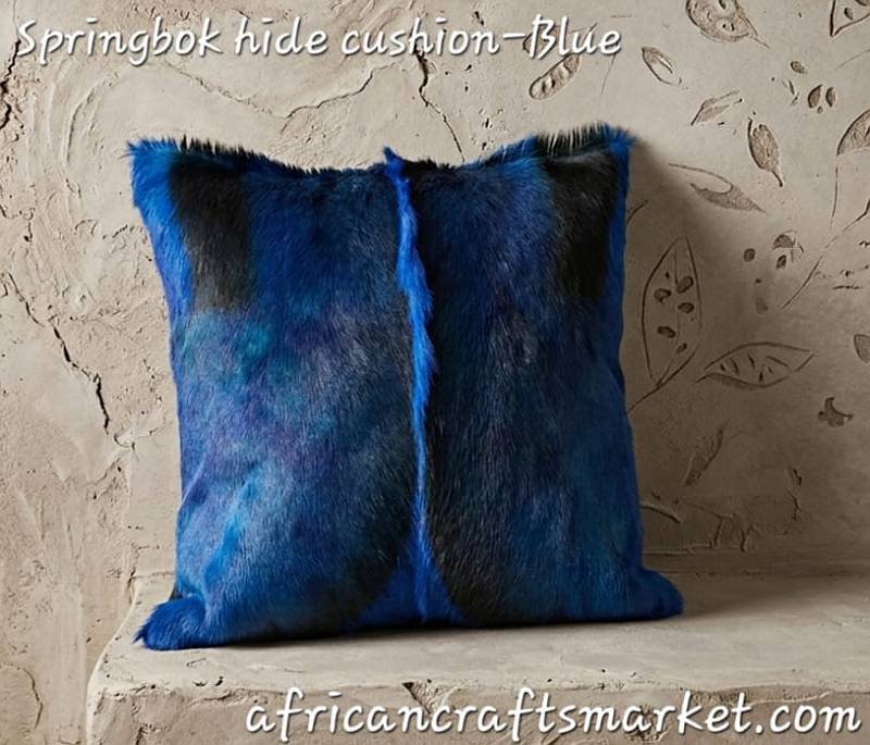 Springbok hide cushion