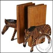 African wood carved animal bookends