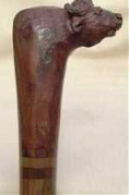 Buffalo cane African hand carved wooden buffalo cane