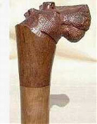 Hippo cane African Hand Carved wooden hippo cane