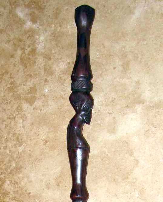 ebony face cane African ebony face cane