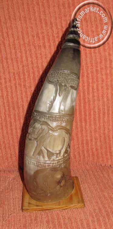 Nguni cow horn - Elephants