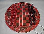 Round soapstone ches set Soapstone African Chess Set - Round