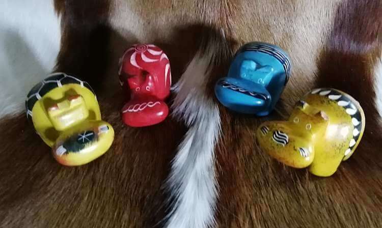 African stone hippo Soapstone colourful Hippo