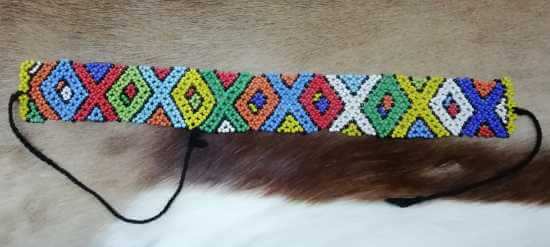 Zulu necklace - red African Zulu beaded choker necklace