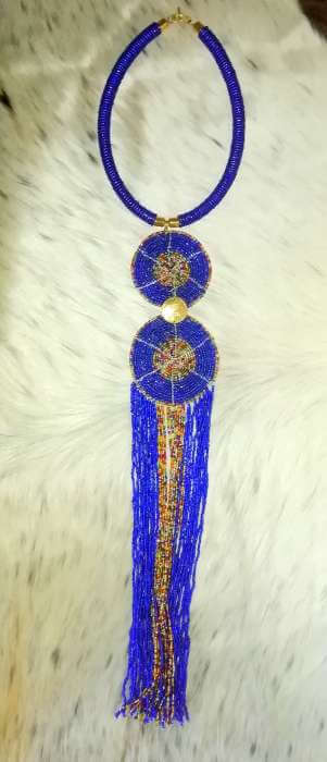 Zulu necklace - red African Zulu beaded necklace