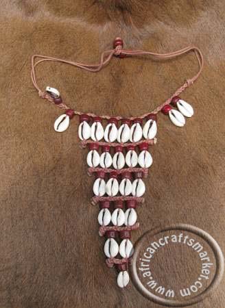 African cowrie shell choker necklace