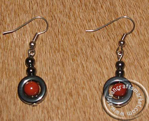 African brown stone ear rings