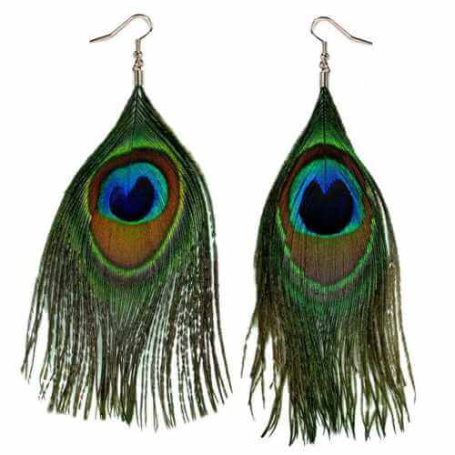 Ear rings peacock feathers Peacock feather ear rings