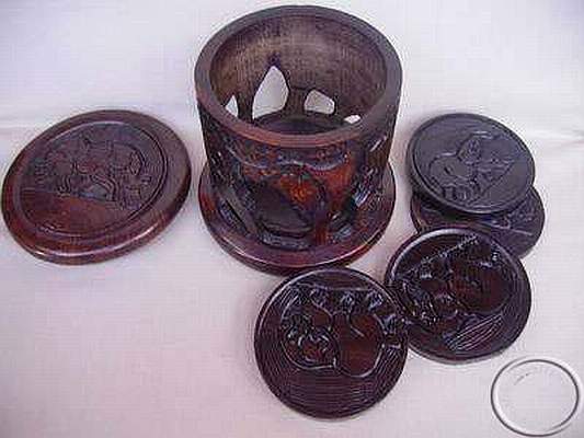 African wooden coasters