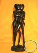 Hand carved Ebony wooden love couple