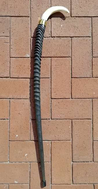 Gemsbok horn & warthog tusk cane Gemsbok horn & warthog tusk cane