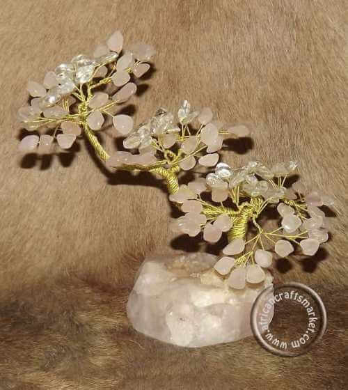 Rose Quartz gemstone tree African Rose Quartz gemstone tree