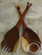 African wood Giraffe salad servers African Giraffe salad servers