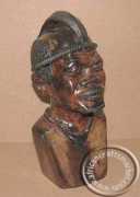 African hand carved wooden Iron wood Shona Chief bust