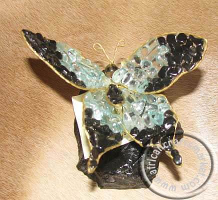 Tumble stone butterfly African gemstone butterfly - 10cm