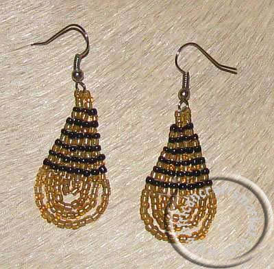 Zulu beaded earrings Zulu beaded earings - gold