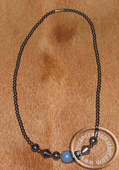 African Hematite stone necklace