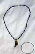 African Hematite Stone Necklace's