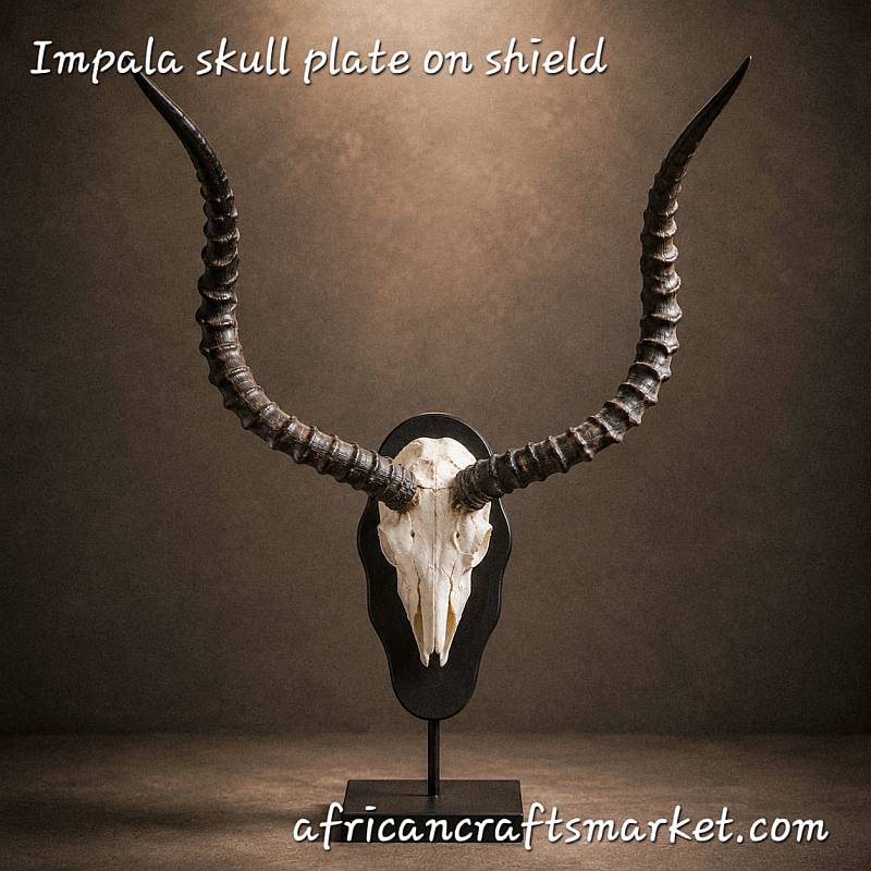 African Impala horn skull plate