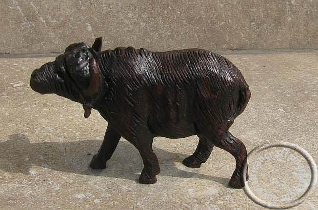 African hand carved Iron wood Buffalo