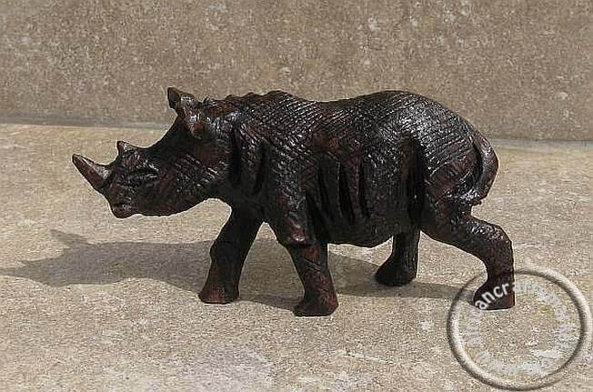 African hand carved Iron wood Rhino African hand carved Iron wood Rhino