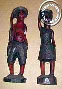 African Wooden Couple Candle Holder