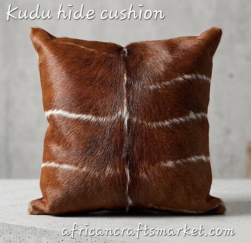 Tanned Kudu hide cushion African Kudu hide cushions