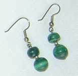 Malachite ear rings