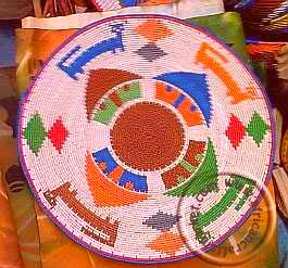 African colorful woven wire plate