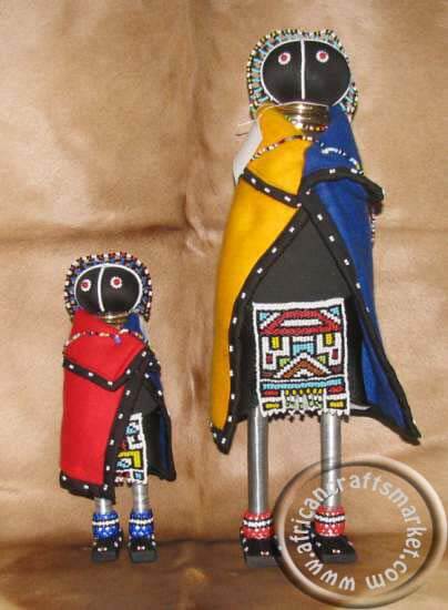 African Ndebele beaded iniviation doll