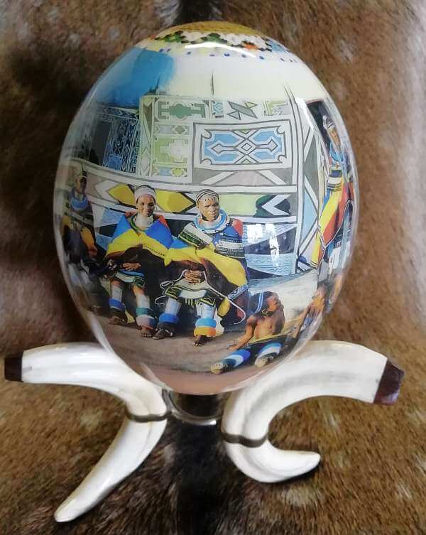 Ndebele tribe on ostrich egg