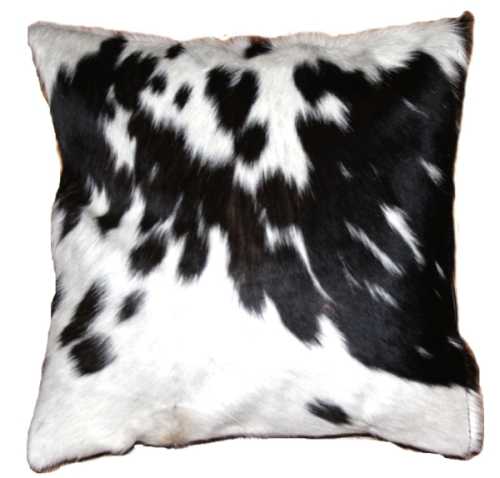 African Nguni cow hide cushion - black and white