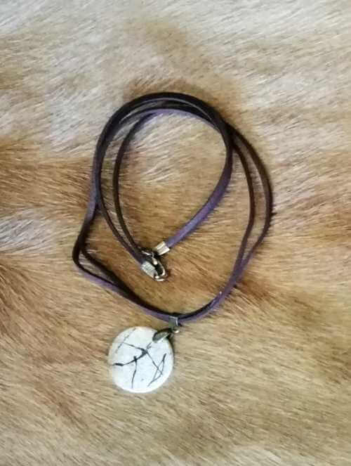 African ostrich egg shell necklace - bushman