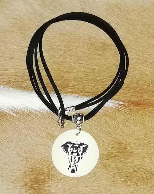 Ostrich egg shell necklace - Elephant African ostrich egg shell necklace - Elephant